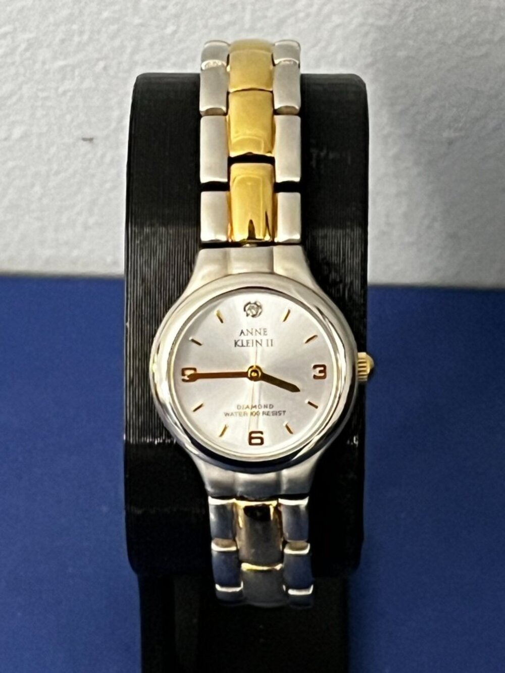 Vintage Anne Klein II Watch Two Tone Gold Silver New Battery reversible band
